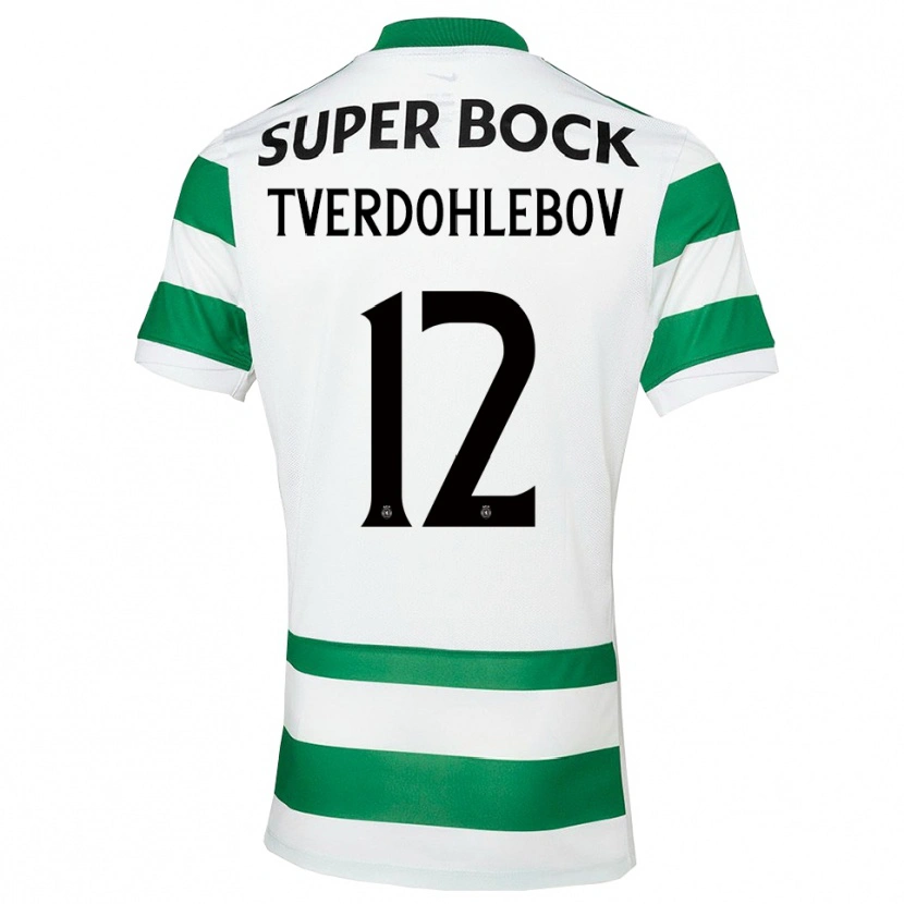 Danxen Dzieci Alex Tverdohlebov #12 Zielono-Biały Domowa Koszulka 2025/26 Koszulki Klubowe
