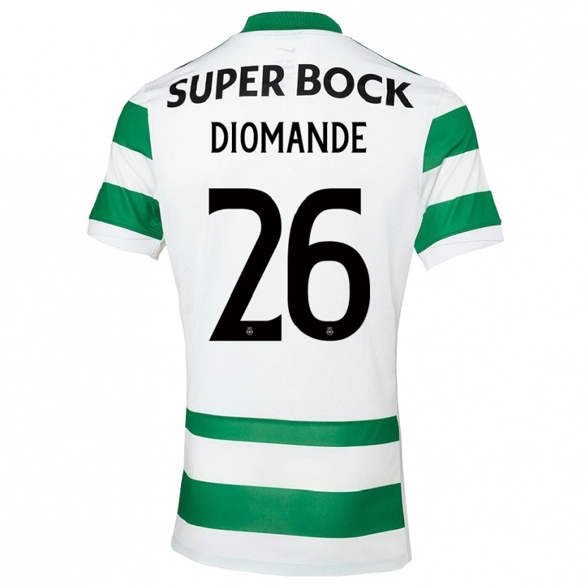 Danxen Dzieci Ousmane Diomande #26 Zielono-Biały Domowa Koszulka 2025/26 Koszulki Klubowe