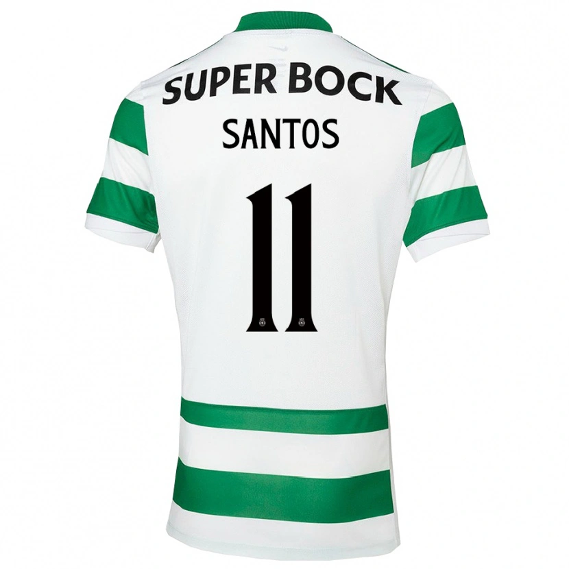 Danxen Dzieci Nuno Santos #11 Zielono-Biały Domowa Koszulka 2025/26 Koszulki Klubowe