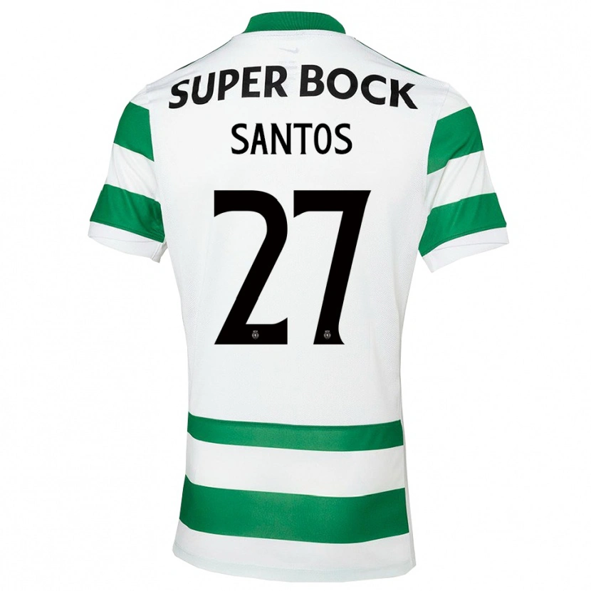 Danxen Dzieci Alisson Santos #27 Zielono-Biały Domowa Koszulka 2025/26 Koszulki Klubowe