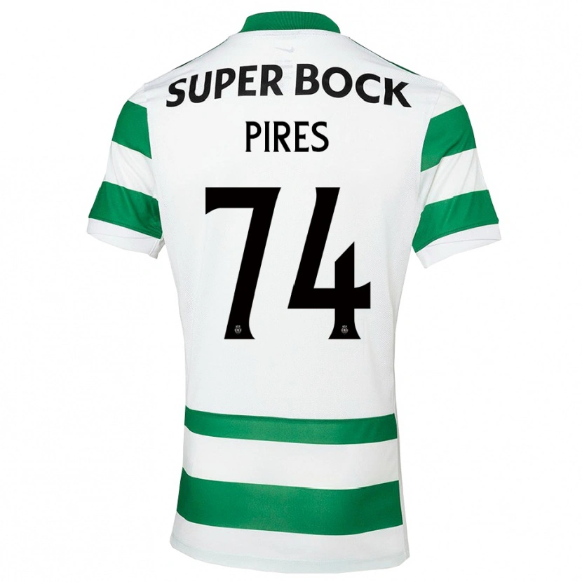 Danxen Dzieci Guilherme Pires #74 Zielono-Biały Domowa Koszulka 2025/26 Koszulki Klubowe