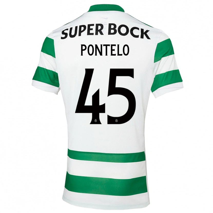 Danxen Dzieci Rafael Pontelo #45 Zielono-Biały Domowa Koszulka 2025/26 Koszulki Klubowe