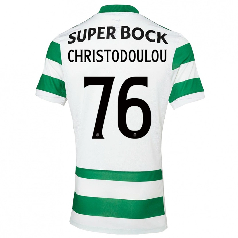 Danxen Dzieci Argyris Christodoulou #76 Zielono-Biały Domowa Koszulka 2025/26 Koszulki Klubowe