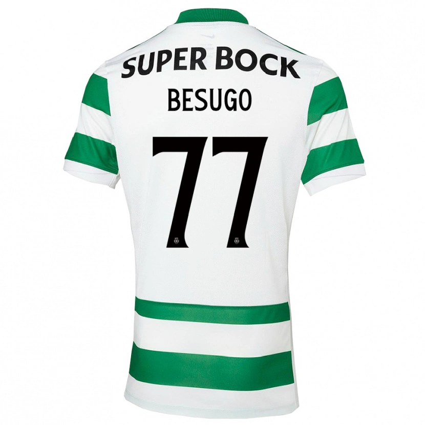 Danxen Dzieci Rafael Besugo #77 Zielono-Biały Domowa Koszulka 2025/26 Koszulki Klubowe