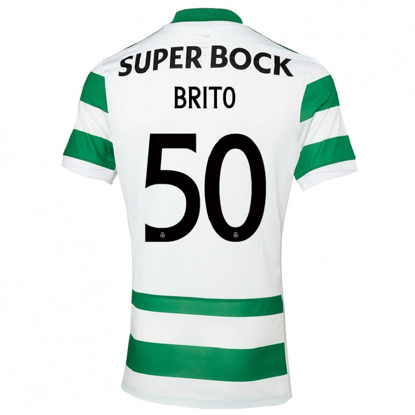 Danxen Dzieci Alexandre Brito #50 Zielono-Biały Domowa Koszulka 2025/26 Koszulki Klubowe