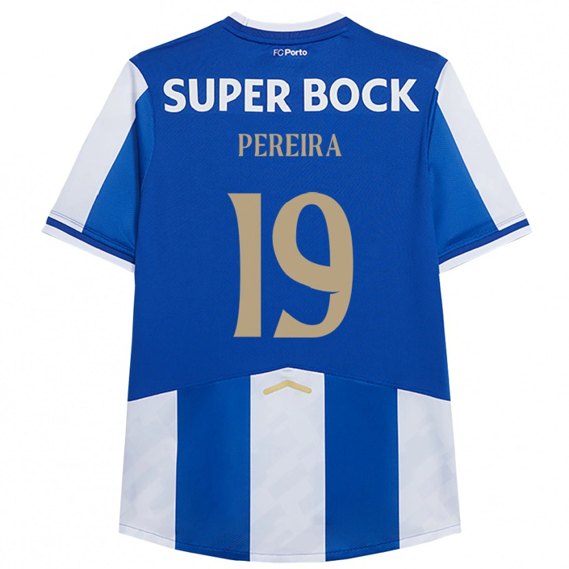 Danxen Dzieci João Pereira #19 Niebiesko-Biały Domowa Koszulka 2025/26 Koszulki Klubowe