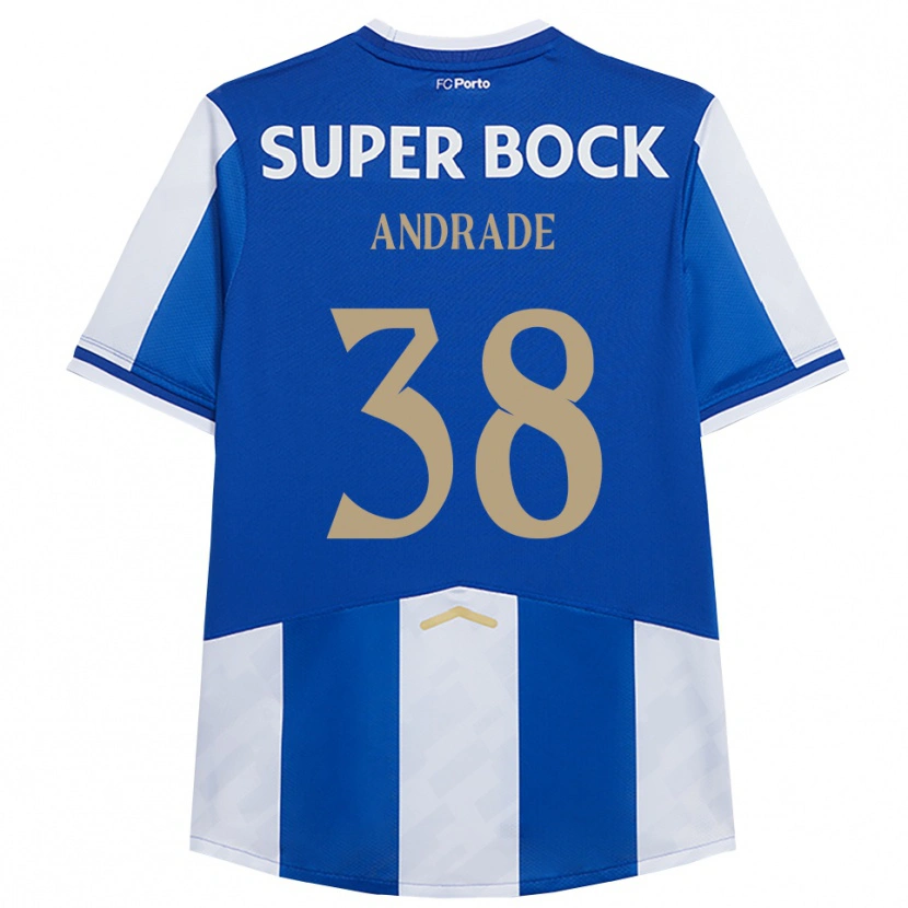 Danxen Dzieci Fernando Andrade #38 Niebiesko-Biały Domowa Koszulka 2025/26 Koszulki Klubowe