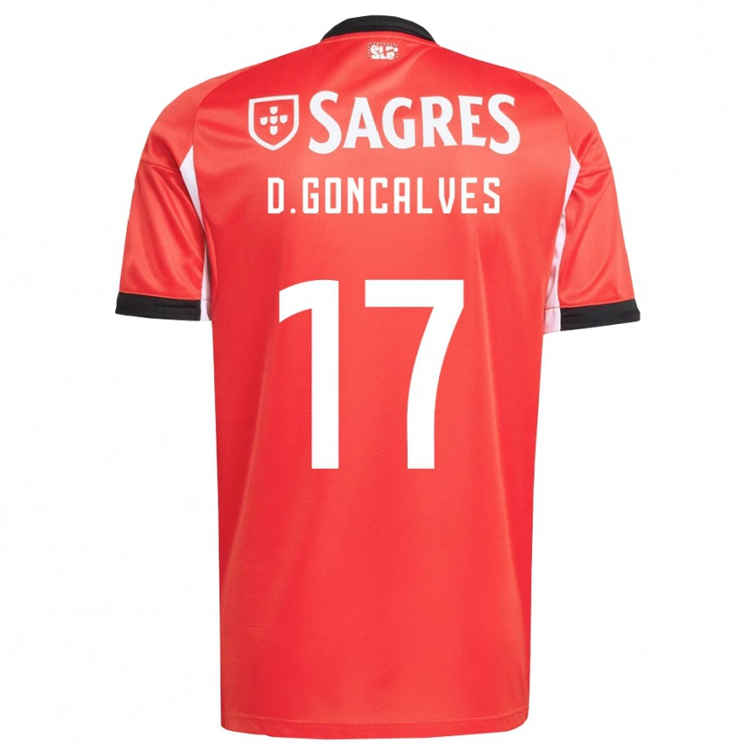 Danxen Dzieci Diogo Goncalves #17 Czerwono-Biały Domowa Koszulka 2025/26 Koszulki Klubowe