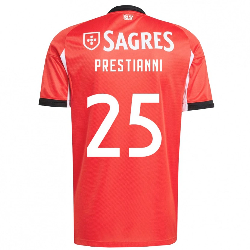 Danxen Dzieci Gianluca Prestianni #25 Czerwono-Biały Domowa Koszulka 2025/26 Koszulki Klubowe