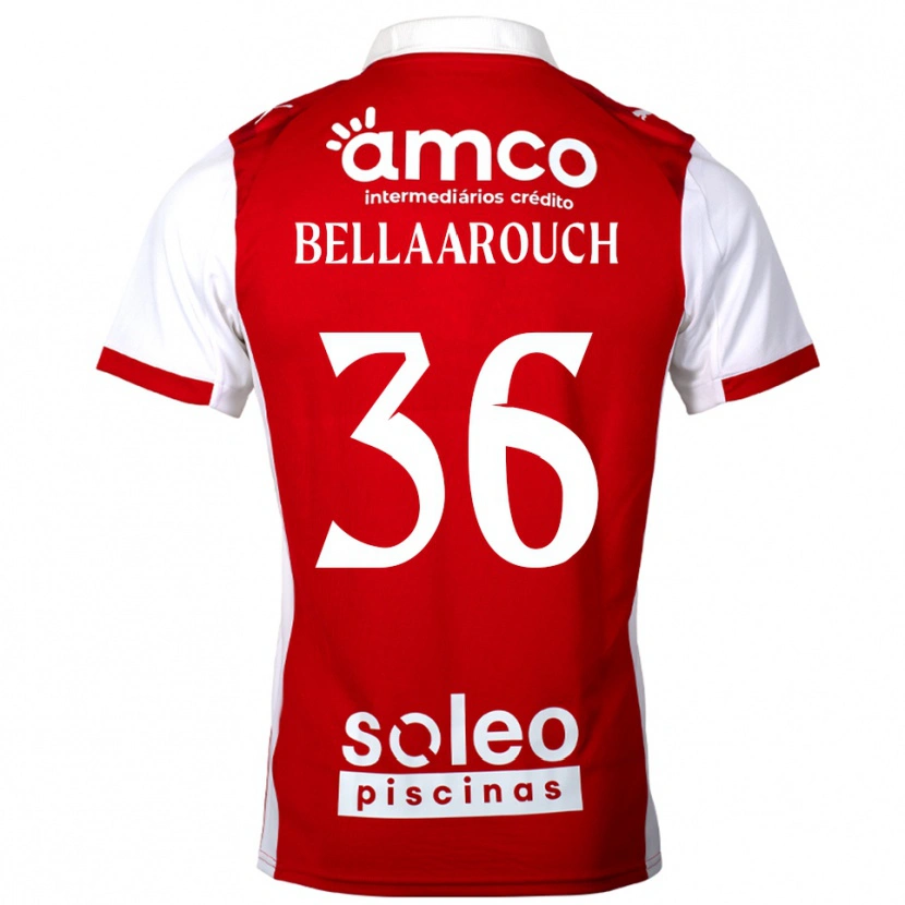 Danxen Dzieci Alaa Bellaarouch #36 Czerwono-Biały Domowa Koszulka 2025/26 Koszulki Klubowe