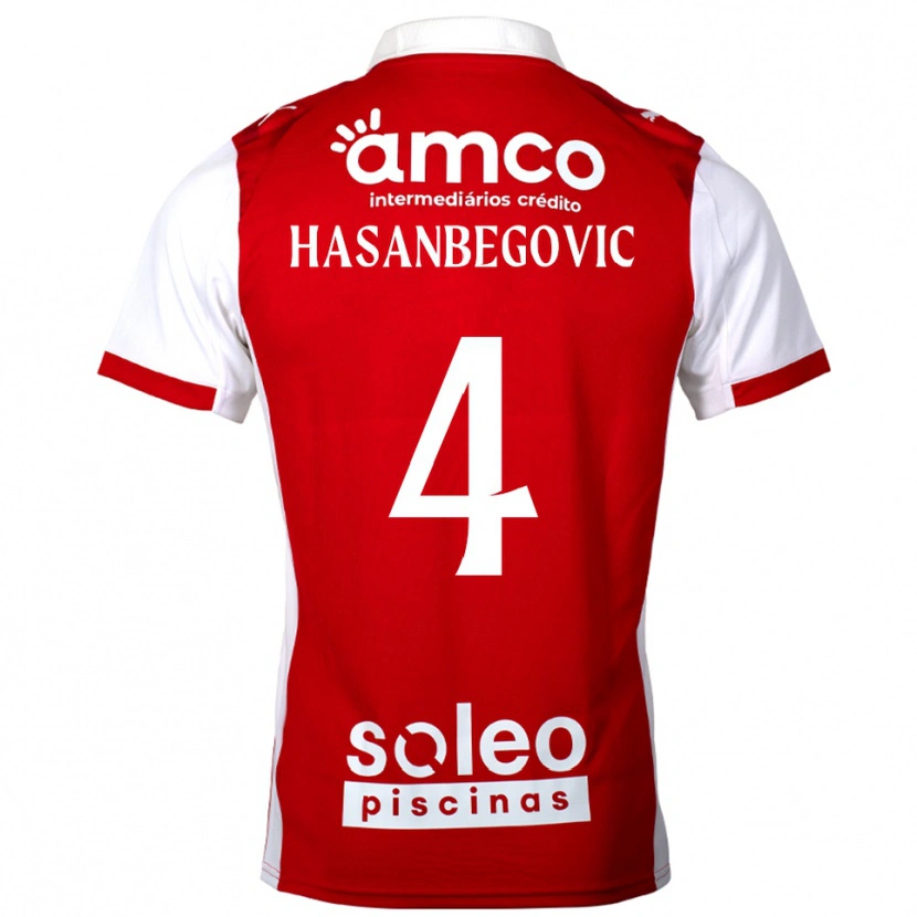 Danxen Dzieci Melisa Hasanbegović #4 Czerwono-Biały Domowa Koszulka 2025/26 Koszulki Klubowe