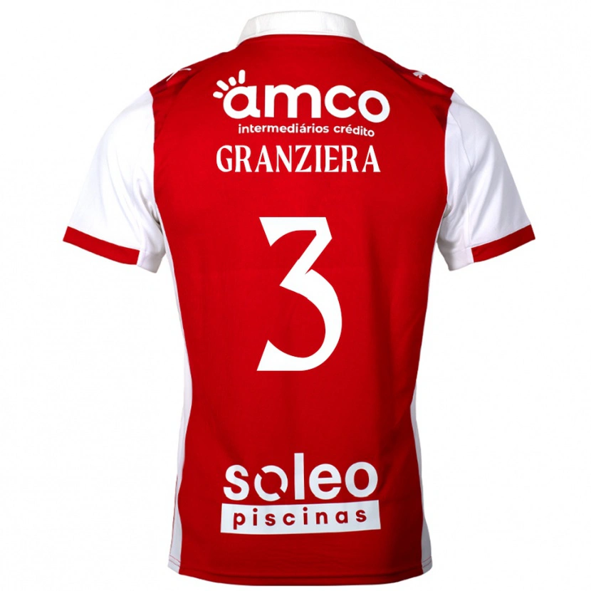 Danxen Dzieci Emanuele Granziera #3 Czerwono-Biały Domowa Koszulka 2025/26 Koszulki Klubowe
