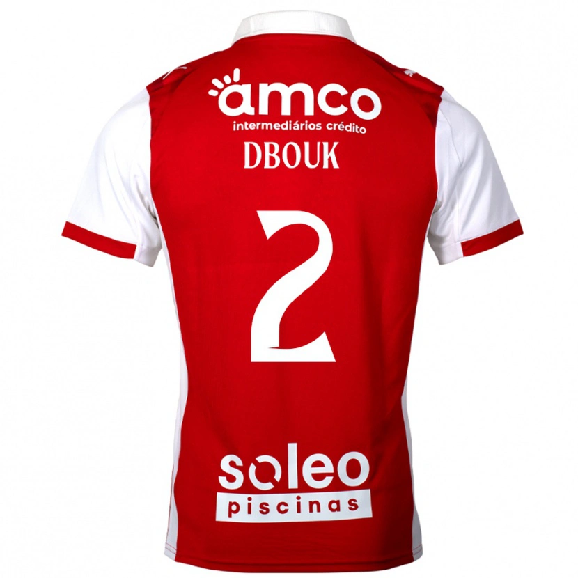 Danxen Dzieci Gabriel Dbouk #2 Czerwono-Biały Domowa Koszulka 2025/26 Koszulki Klubowe
