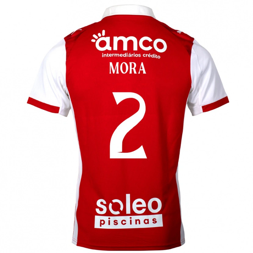 Danxen Dzieci Carlos Ziad Mora #2 Czerwono-Biały Domowa Koszulka 2025/26 Koszulki Klubowe