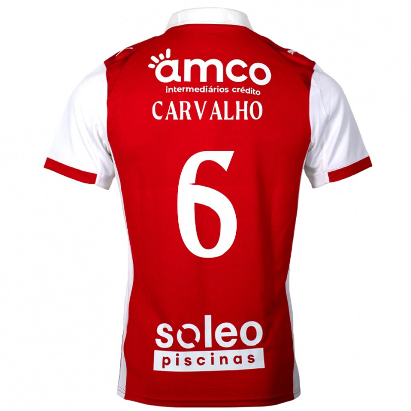 Danxen Dzieci Vítor Carvalho #6 Czerwono-Biały Domowa Koszulka 2025/26 Koszulki Klubowe