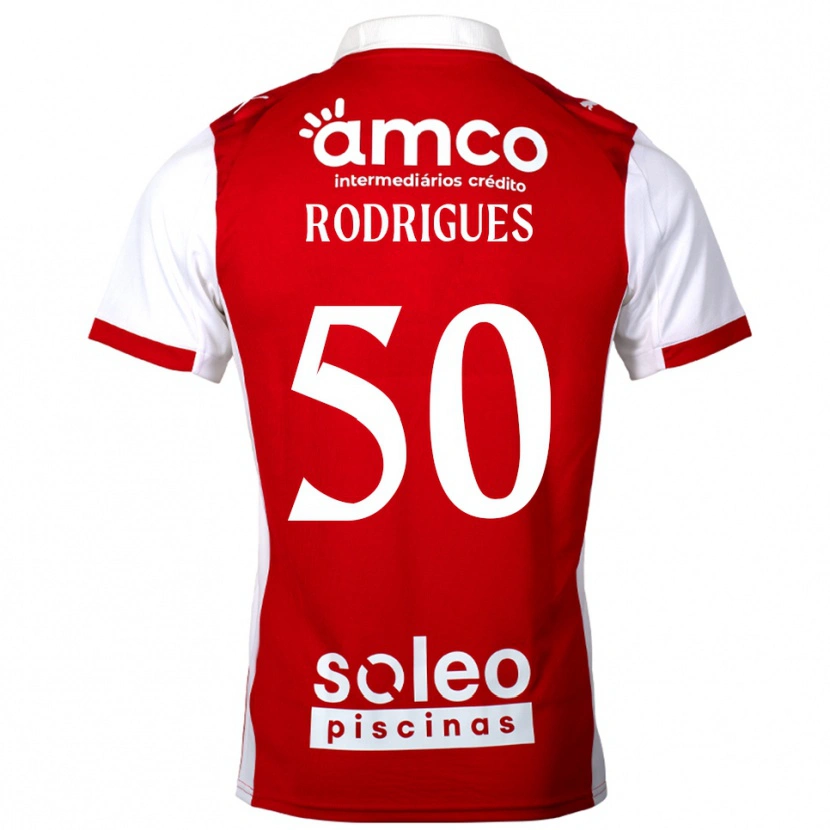Danxen Dzieci Diego Rodrigues #50 Czerwono-Biały Domowa Koszulka 2025/26 Koszulki Klubowe