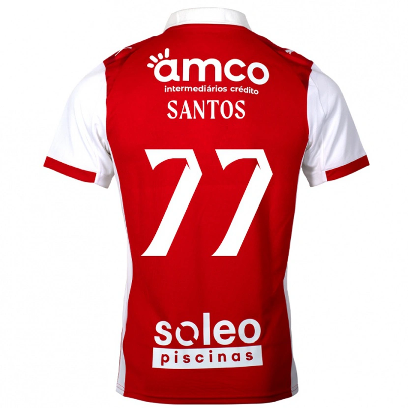 Danxen Dzieci Edu Santos #77 Czerwono-Biały Domowa Koszulka 2025/26 Koszulki Klubowe