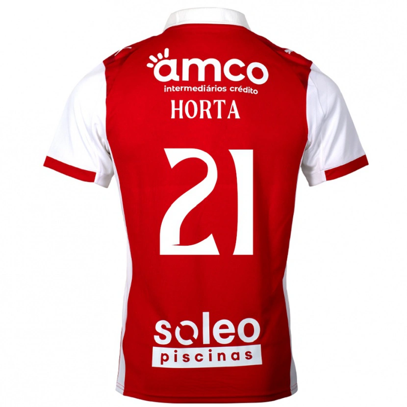 Danxen Dzieci Ricardo Horta #21 Czerwono-Biały Domowa Koszulka 2025/26 Koszulki Klubowe