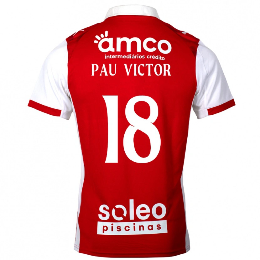 Danxen Dzieci Pau Víctor #18 Czerwono-Biały Domowa Koszulka 2025/26 Koszulki Klubowe