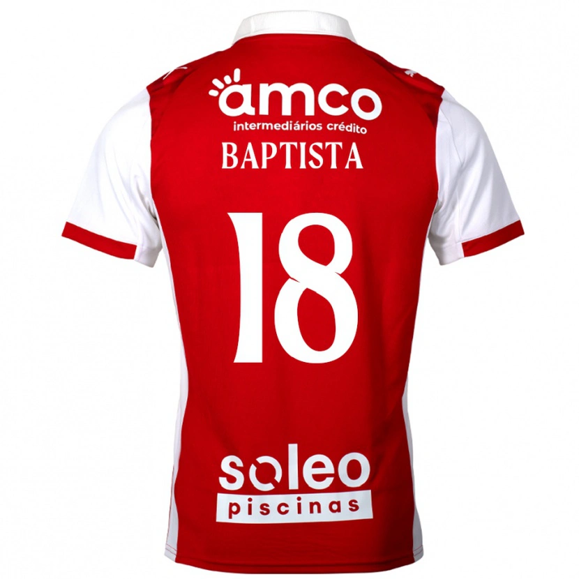 Danxen Dzieci Tiago Baptista #18 Czerwono-Biały Domowa Koszulka 2025/26 Koszulki Klubowe