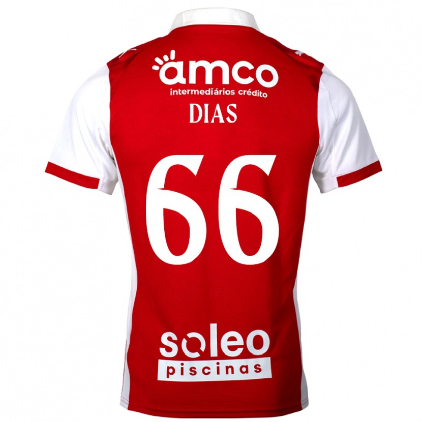 Danxen Dzieci Gonçalo Dias #66 Czerwono-Biały Domowa Koszulka 2025/26 Koszulki Klubowe
