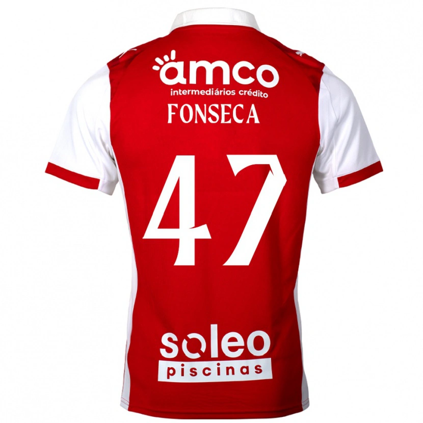 Danxen Dzieci Diogo Fonseca #47 Czerwono-Biały Domowa Koszulka 2025/26 Koszulki Klubowe