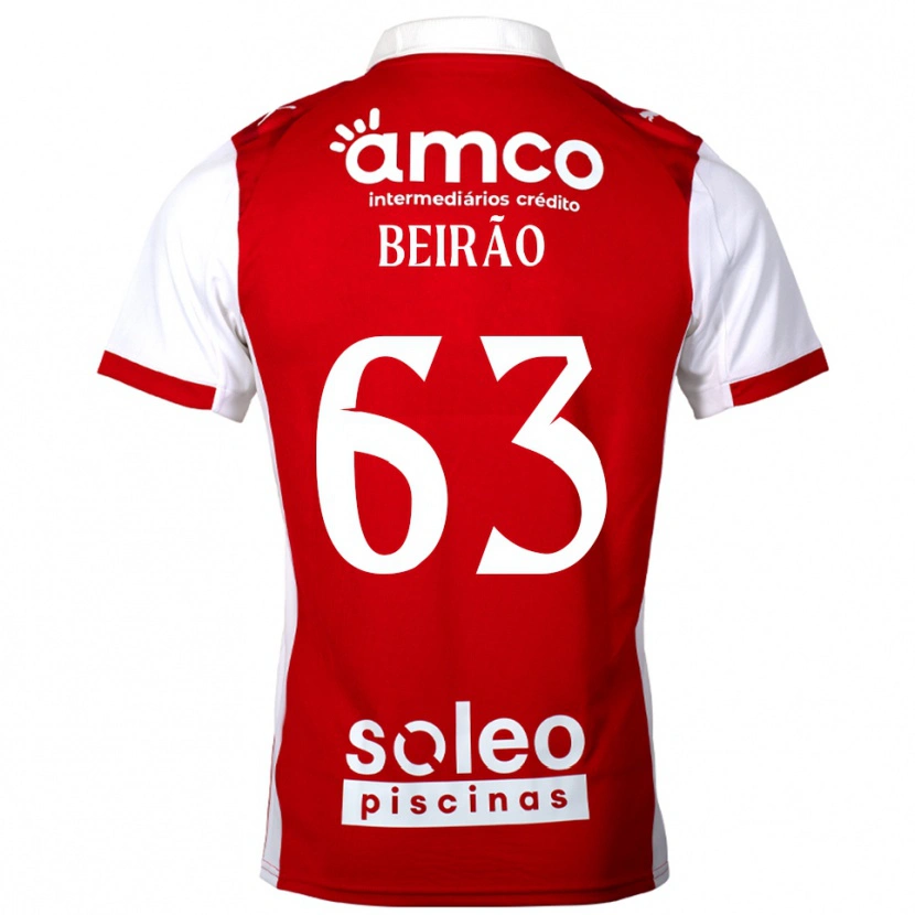 Danxen Dzieci Rodrigo Beirão #63 Czerwono-Biały Domowa Koszulka 2025/26 Koszulki Klubowe