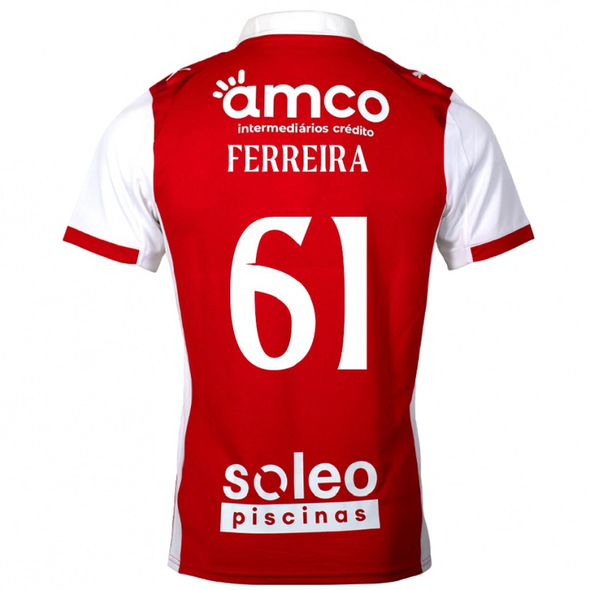 Danxen Dzieci Tiago Ferreira #61 Czerwono-Biały Domowa Koszulka 2025/26 Koszulki Klubowe