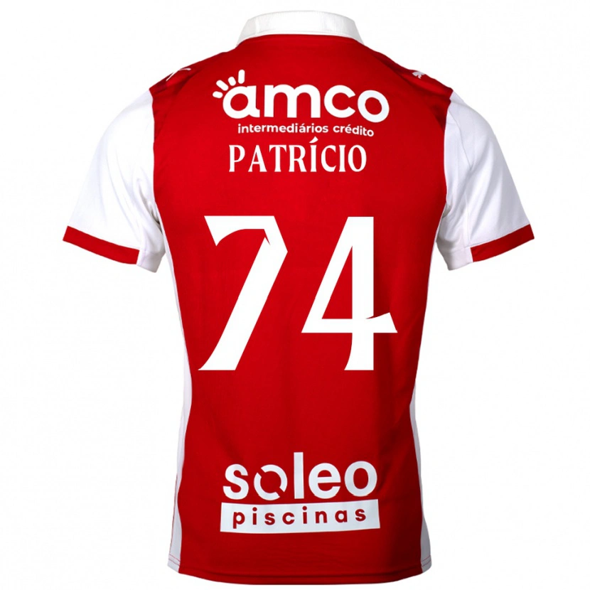 Danxen Dzieci Nuno Patrício #74 Czerwono-Biały Domowa Koszulka 2025/26 Koszulki Klubowe