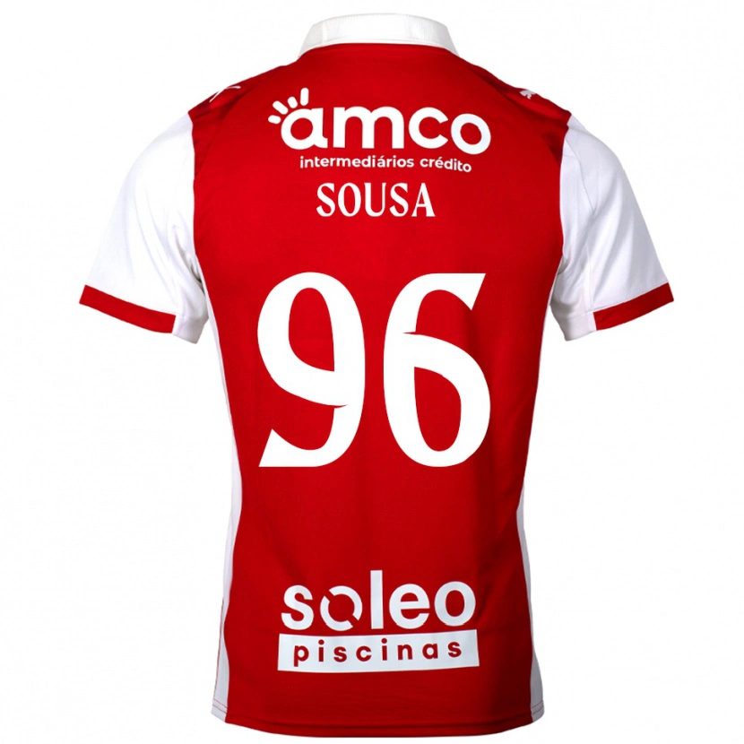 Danxen Dzieci Afonso Sousa #96 Czerwono-Biały Domowa Koszulka 2025/26 Koszulki Klubowe
