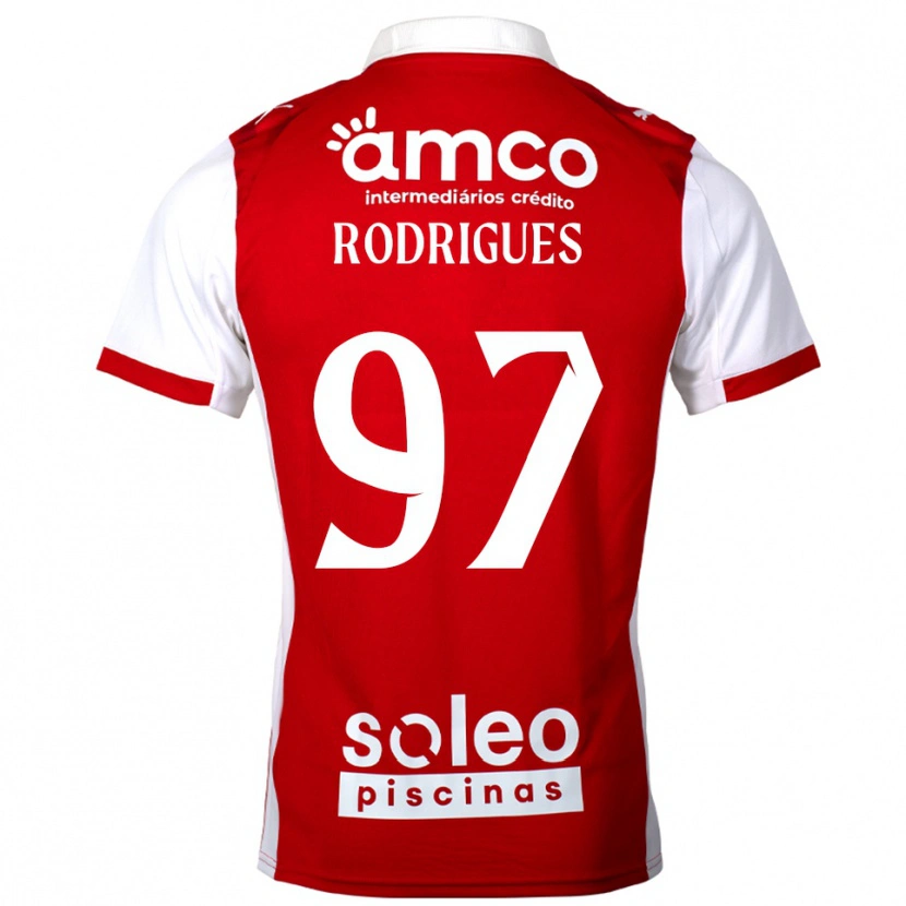 Danxen Dzieci Dinis Rodrigues #97 Czerwono-Biały Domowa Koszulka 2025/26 Koszulki Klubowe