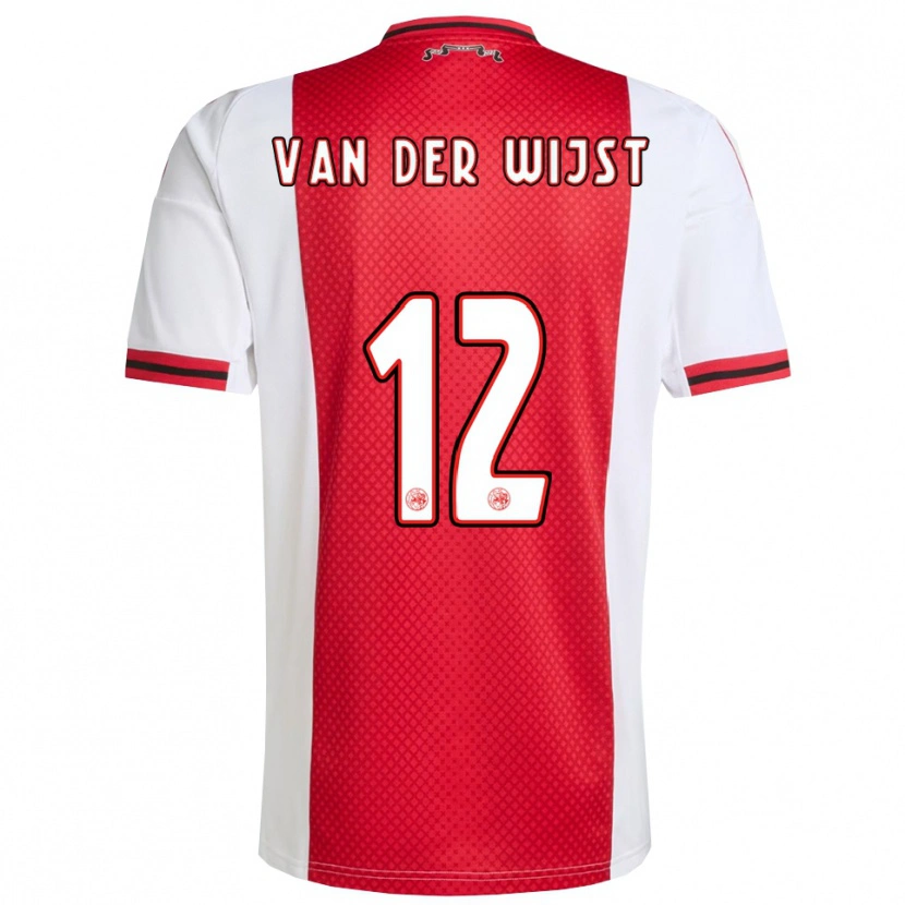 Danxen Dzieci Giovanni Van Der Wijst #12 Czerwono-Biały Domowa Koszulka 2025/26 Koszulki Klubowe