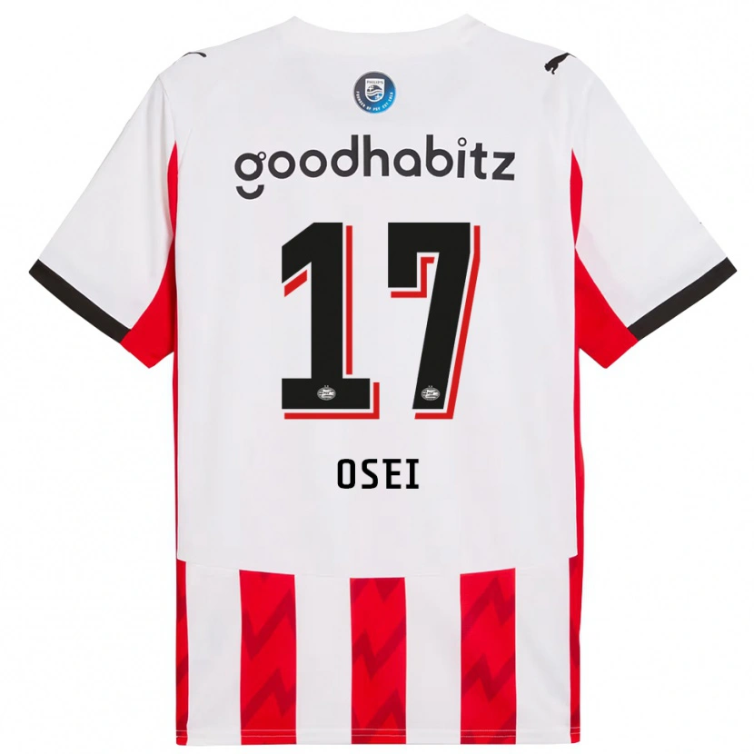 Danxen Dzieci Micaiah Osei #17 Czerwono-Biały Domowa Koszulka 2025/26 Koszulki Klubowe