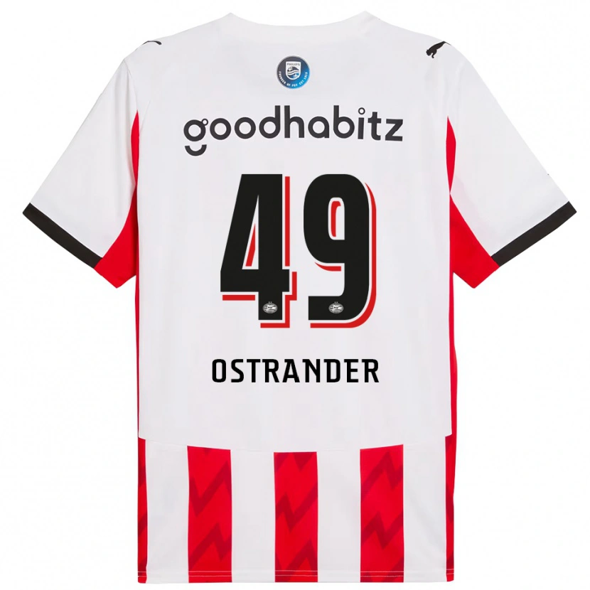 Danxen Dzieci William Ostrander #49 Czerwono-Biały Domowa Koszulka 2025/26 Koszulki Klubowe