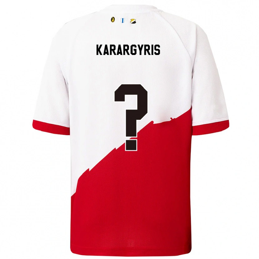 Danxen Dzieci Zois Karargyris #0 Biało-Czerwony Domowa Koszulka 2025/26 Koszulki Klubowe