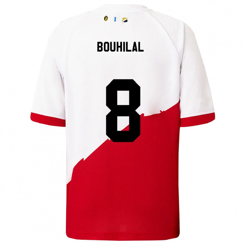 Danxen Dzieci Mohammed Bouhilal #8 Biało-Czerwony Domowa Koszulka 2025/26 Koszulki Klubowe