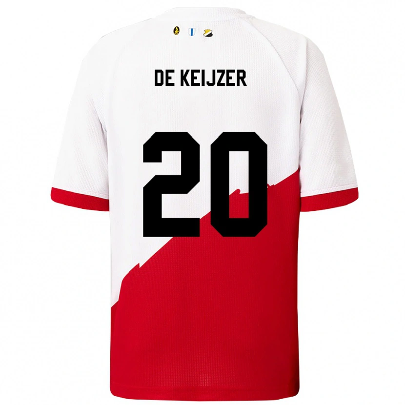 Danxen Dzieci Lotje De Keijzer #20 Biało-Czerwony Domowa Koszulka 2025/26 Koszulki Klubowe