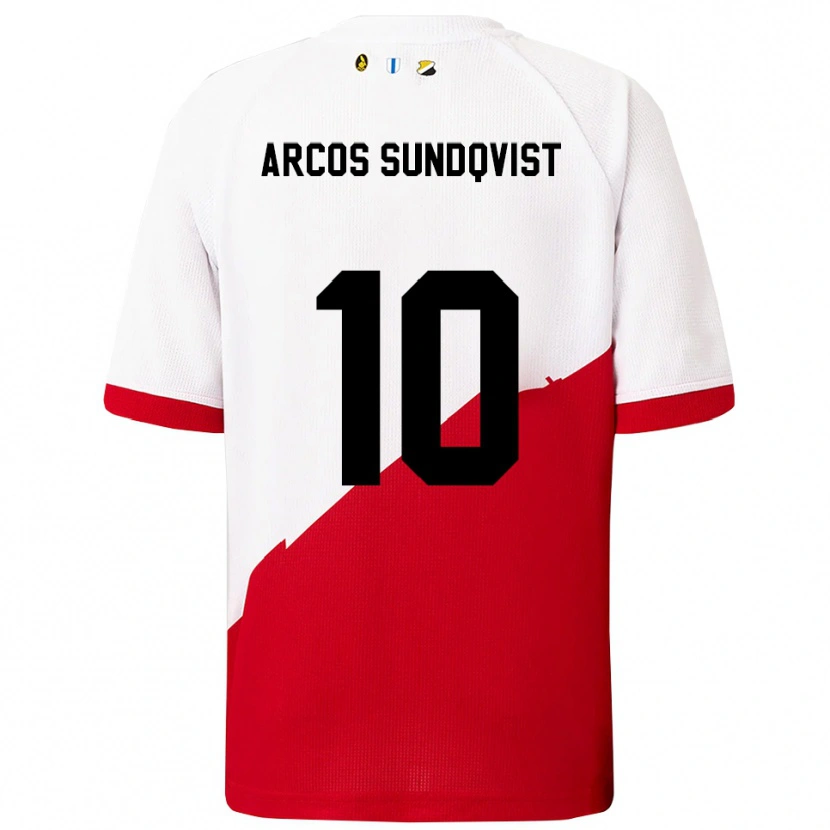 Danxen Dzieci Gustav Arcos Sundqvist #10 Biało-Czerwony Domowa Koszulka 2025/26 Koszulki Klubowe