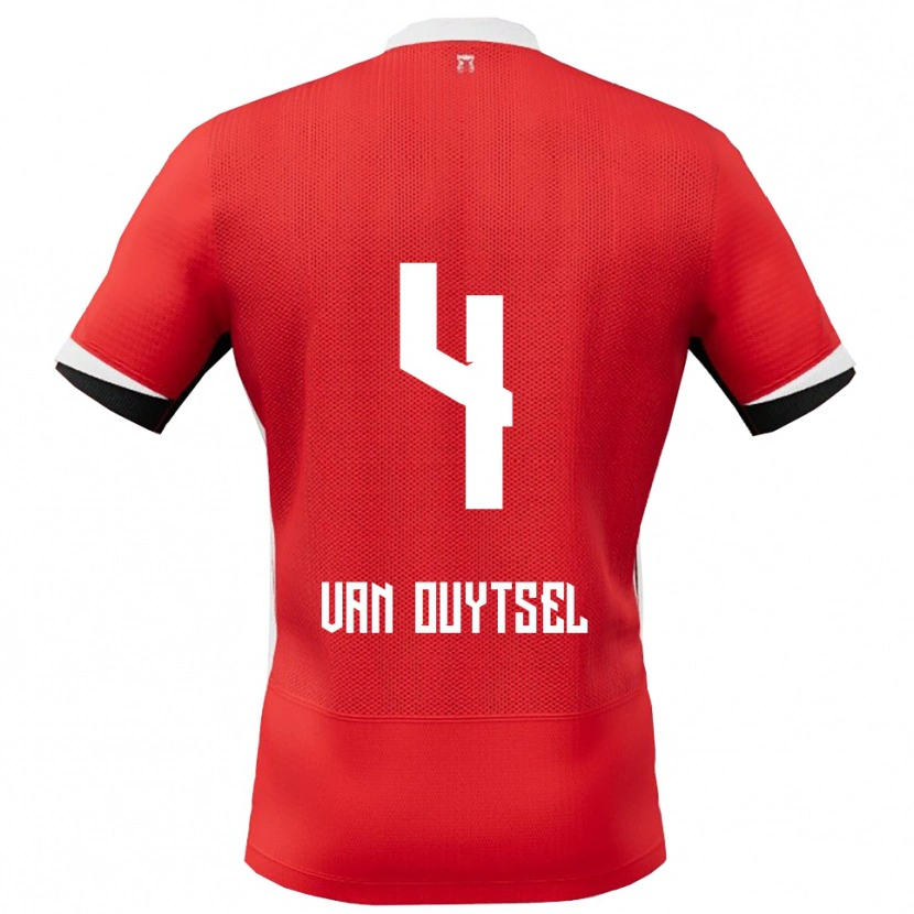 Danxen Dzieci Kevin Van Ouytsel #4 Czerwono-Biały Domowa Koszulka 2025/26 Koszulki Klubowe