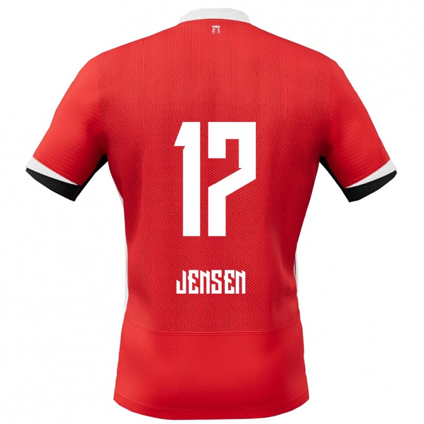 Danxen Dzieci Isak Jensen #17 Czerwono-Biały Domowa Koszulka 2025/26 Koszulki Klubowe