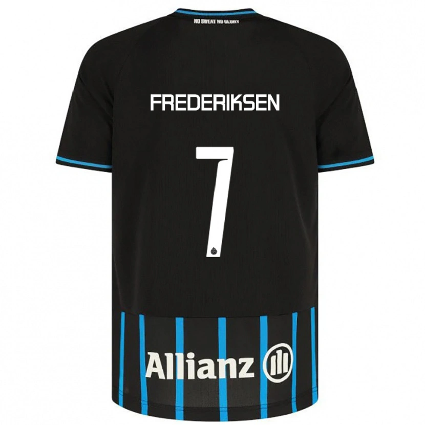Danxen Dzieci Rebekka Frederiksen #7 Czarno-Niebieski Domowa Koszulka 2025/26 Koszulki Klubowe