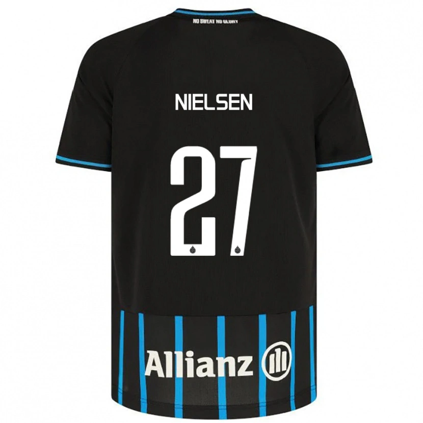 Danxen Dzieci Casper Nielsen #27 Czarno-Niebieski Domowa Koszulka 2025/26 Koszulki Klubowe