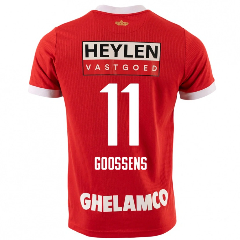 Danxen Dzieci Mattias Goossens #11 Czerwono-Biały Domowa Koszulka 2025/26 Koszulki Klubowe