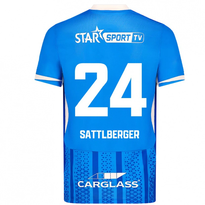 Danxen Dzieci Nikolas Sattlberger #24 Niebiesko-Biały Domowa Koszulka 2025/26 Koszulki Klubowe