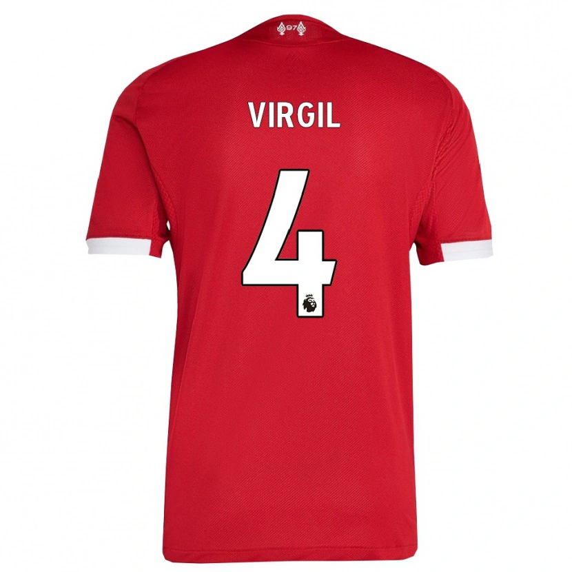 Danxen Dzieci Virgil Van Dijk #4 Czerwono-Biały Domowa Koszulka 2025/26 Koszulki Klubowe