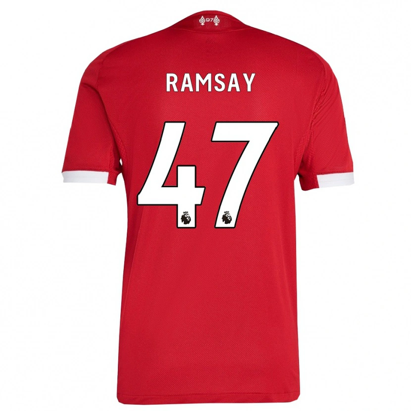 Danxen Dzieci Calvin Ramsay #47 Czerwono-Biały Domowa Koszulka 2025/26 Koszulki Klubowe