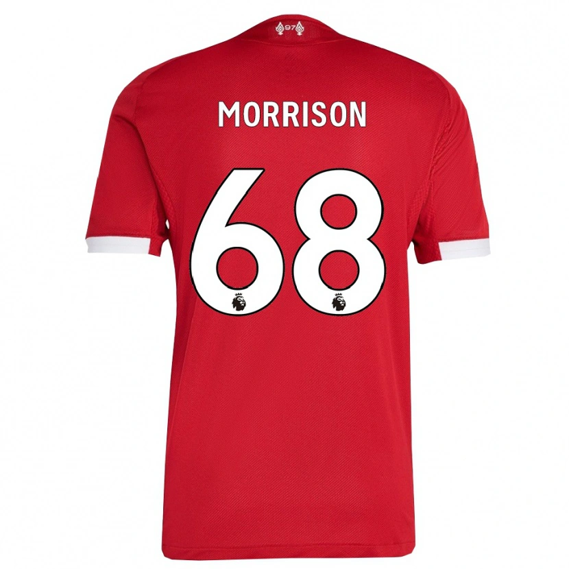 Danxen Dzieci Kieran Morrison #68 Czerwono-Biały Domowa Koszulka 2025/26 Koszulki Klubowe