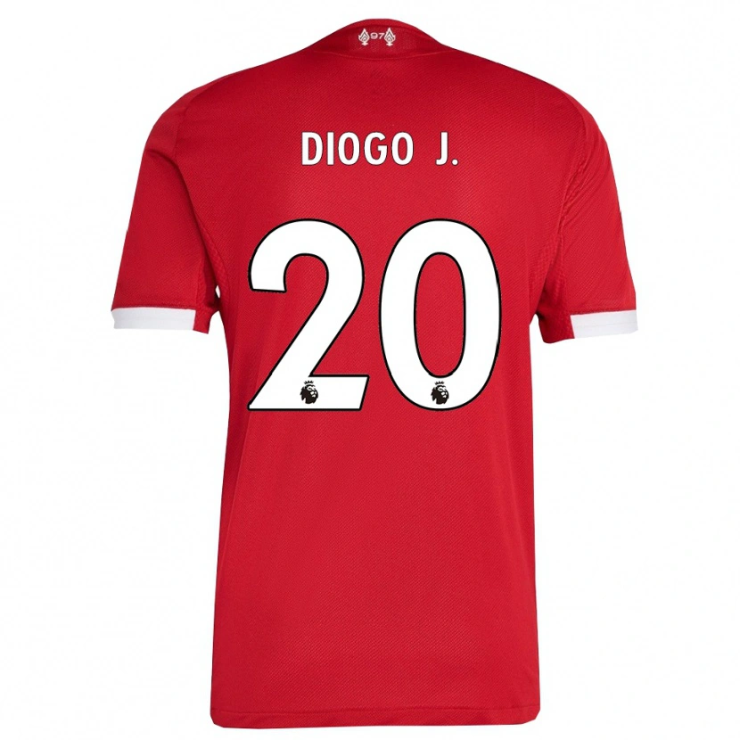 Danxen Dzieci Diogo Jota #20 Czerwono-Biały Domowa Koszulka 2025/26 Koszulki Klubowe