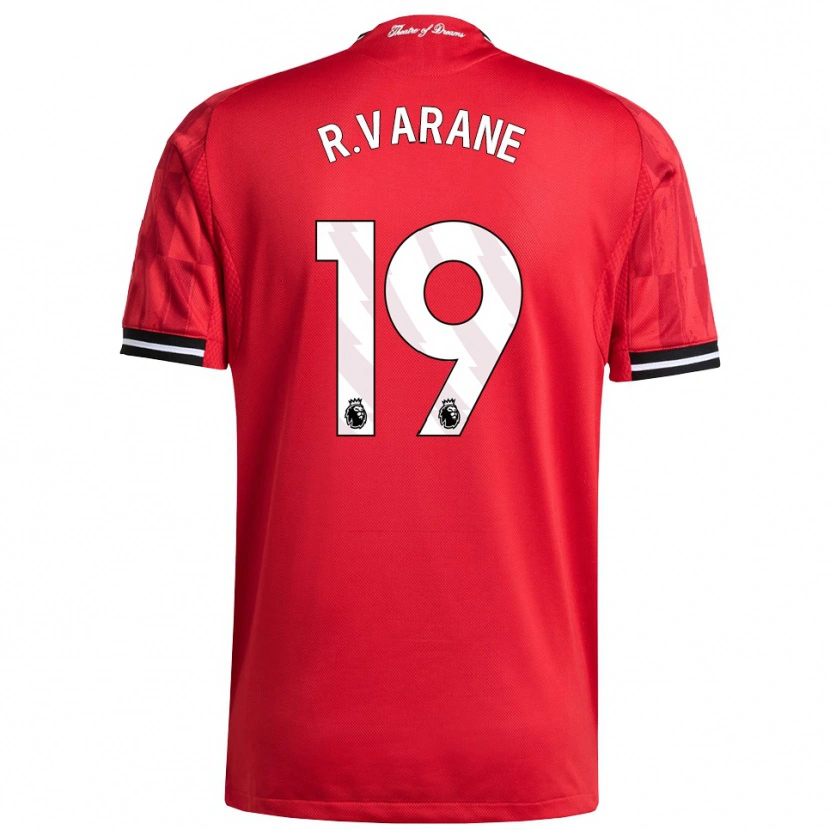 Danxen Dzieci Raphael Varane #19 Czerwono-Czarno-Biały Domowa Koszulka 2025/26 Koszulki Klubowe