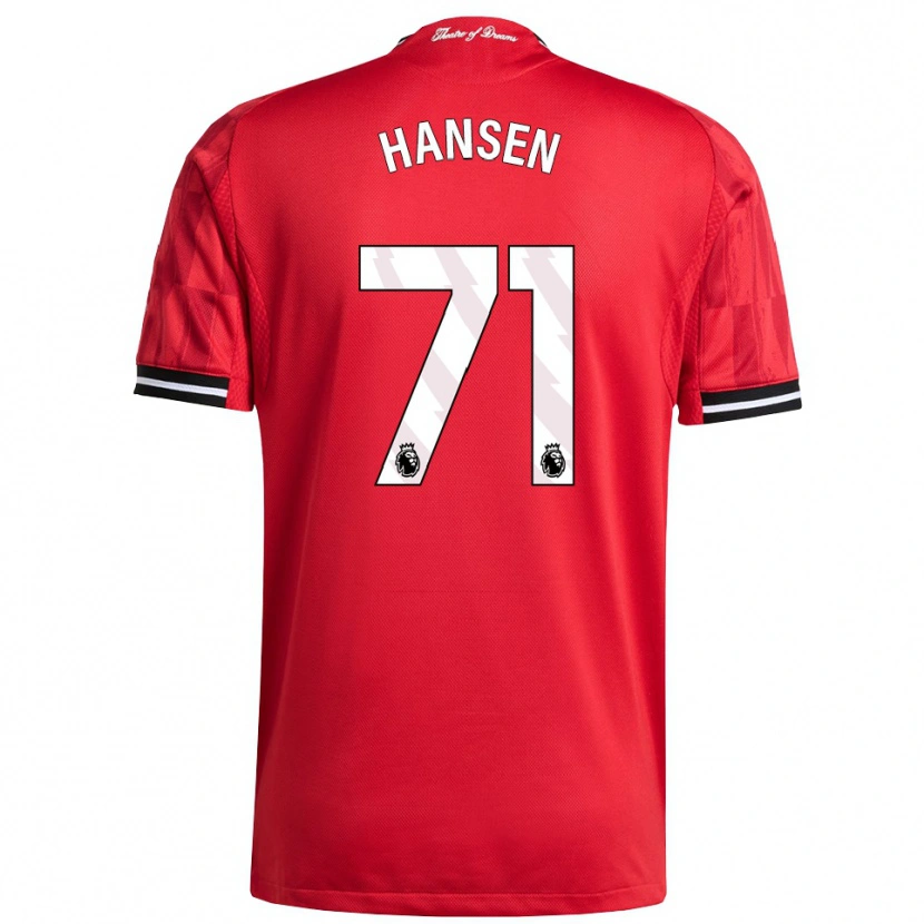 Danxen Dzieci Isak Hansen-Aaroen #71 Czerwono-Czarno-Biały Domowa Koszulka 2025/26 Koszulki Klubowe